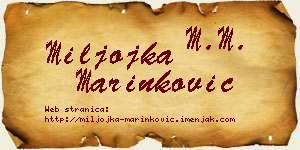 Miljojka Marinković vizit kartica